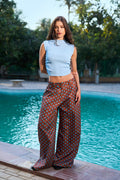 Polka Dot Wide Leg Satin Pants