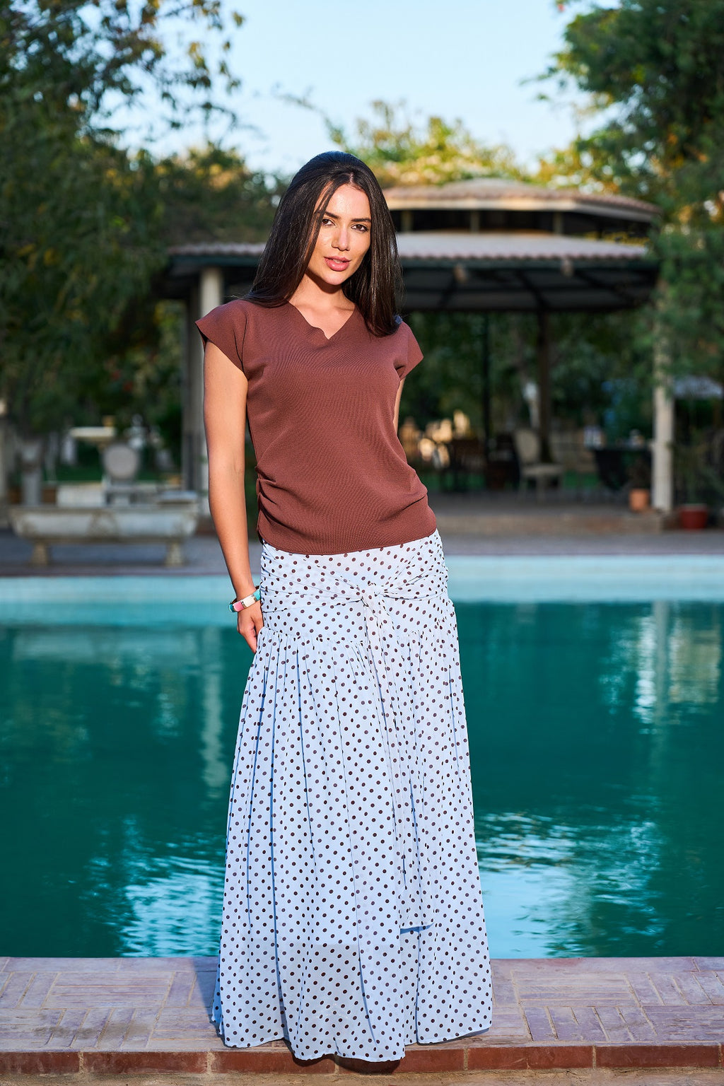 Flared Dot Skirt