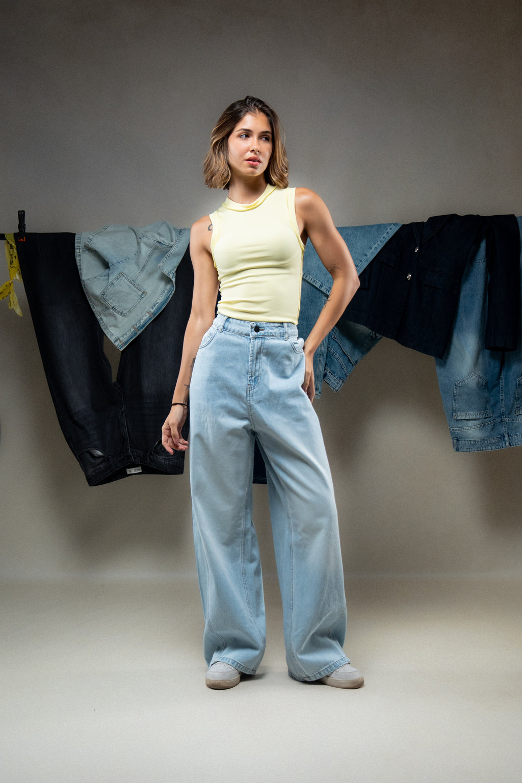 Sleeveless High-Neck Slim-Fit Top