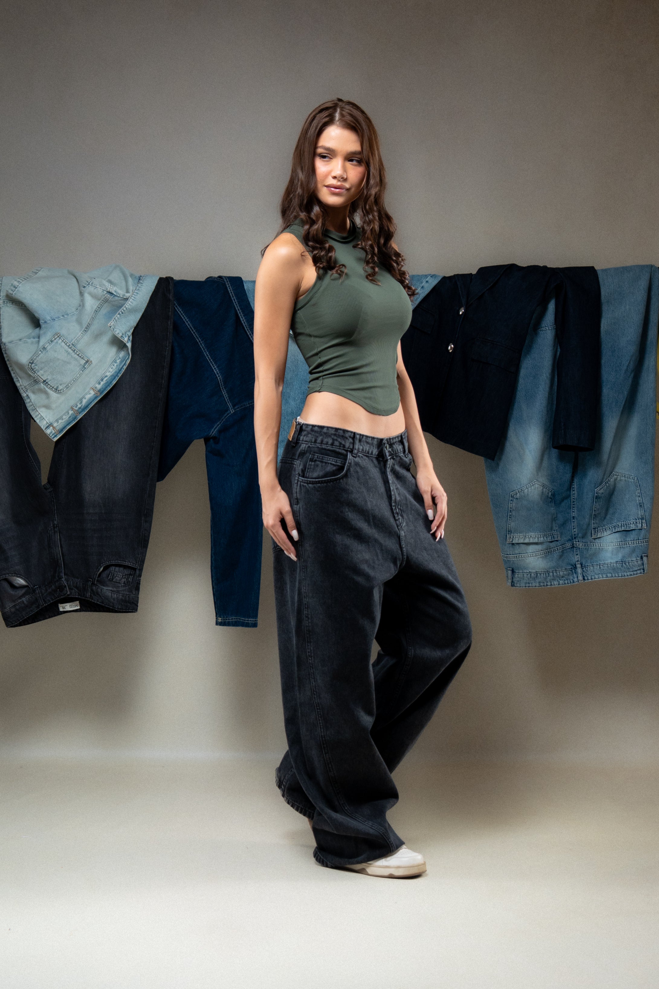 High-Waisted Wide-Leg Jeans