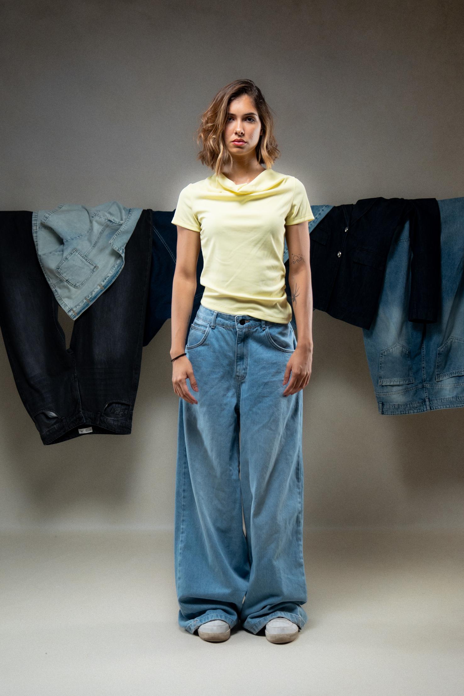 Short-Sleeve Cowl-Neck Top