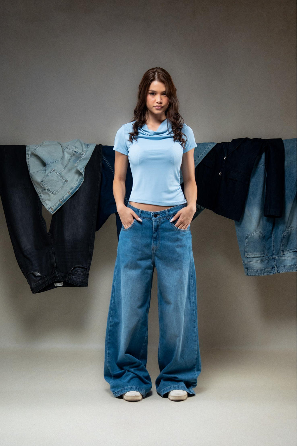 Short-Sleeve Cowl-Neck Top