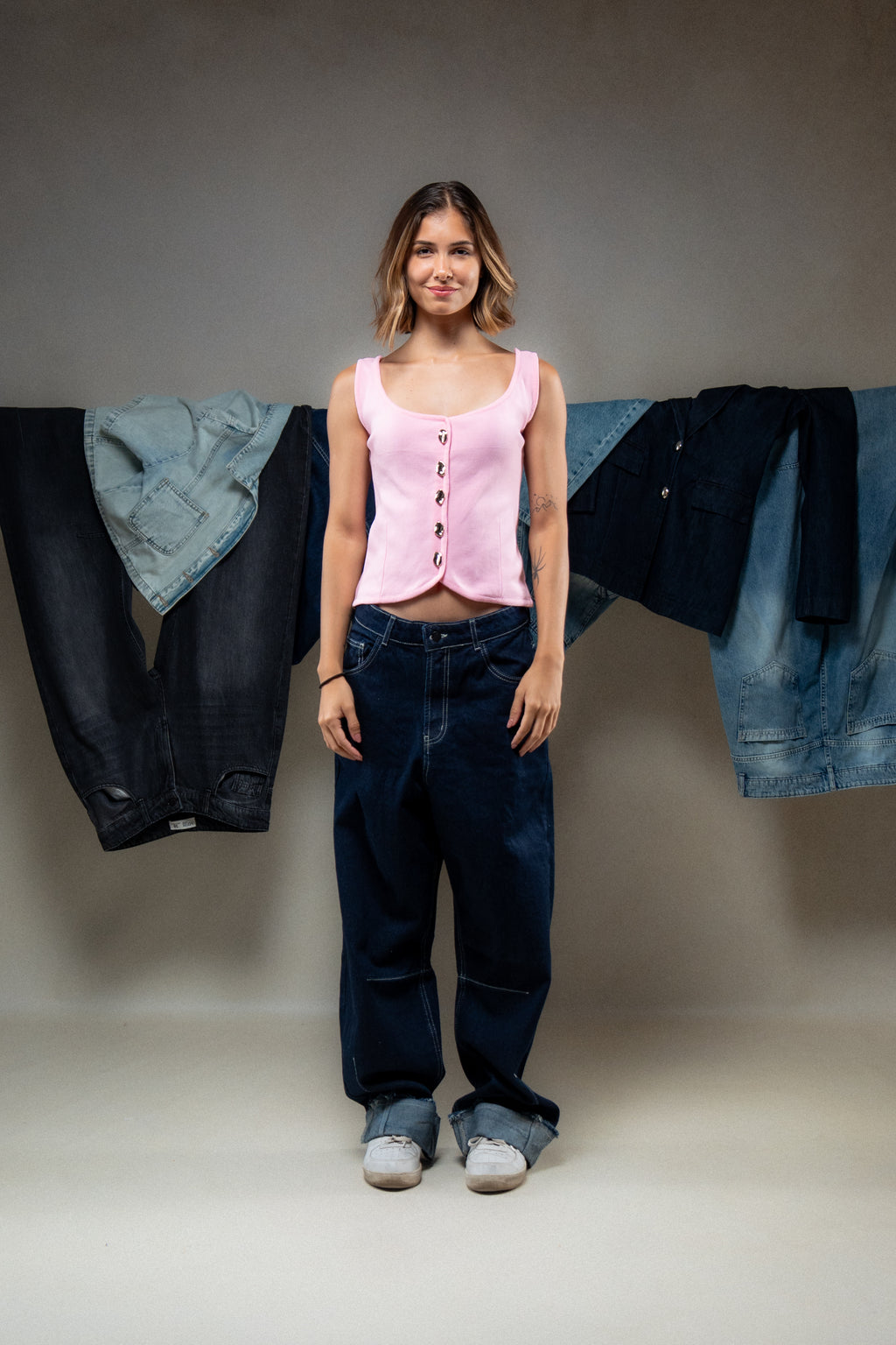 High-Waisted Straight-Leg Jeans