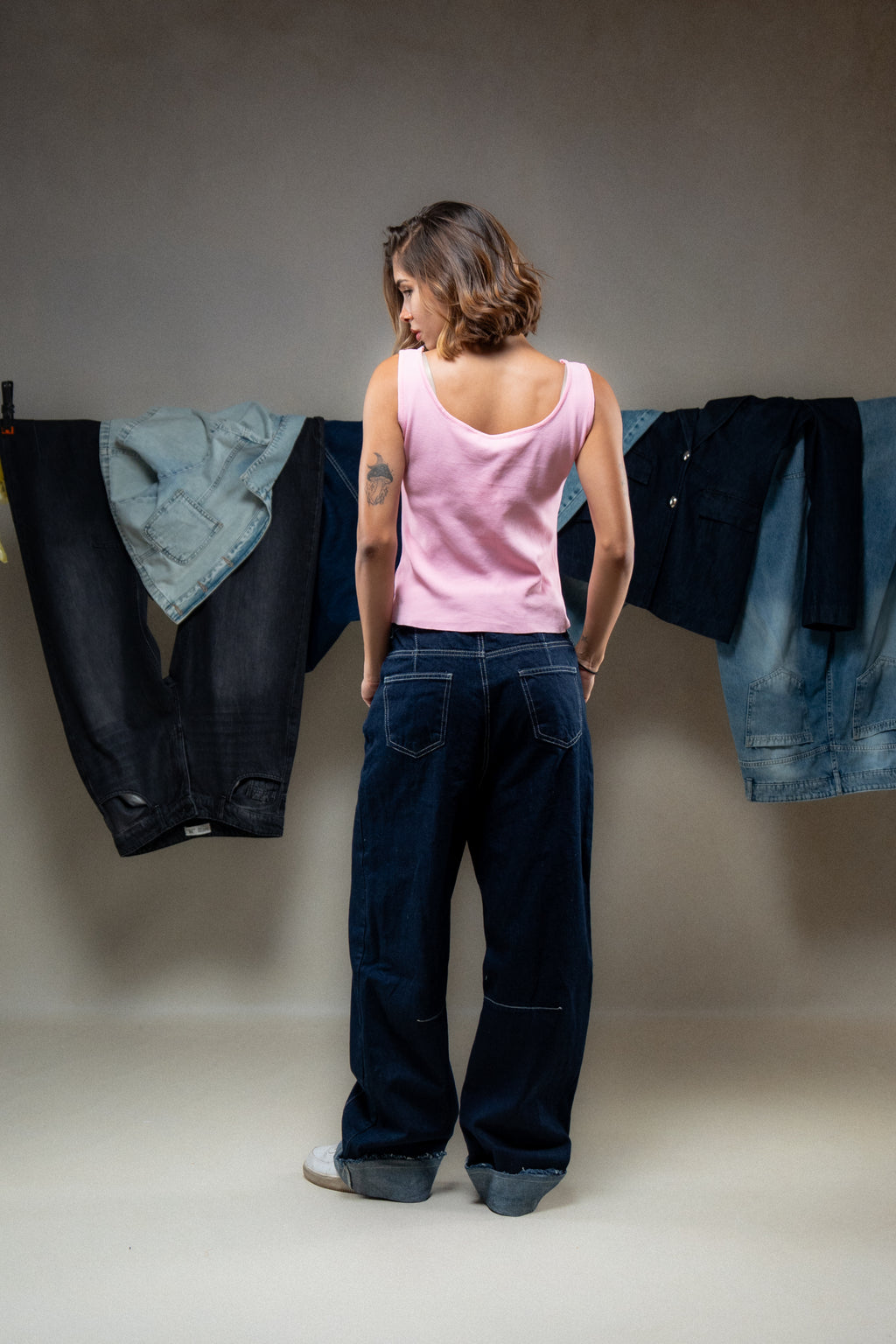 High-Waisted Straight-Leg Jeans