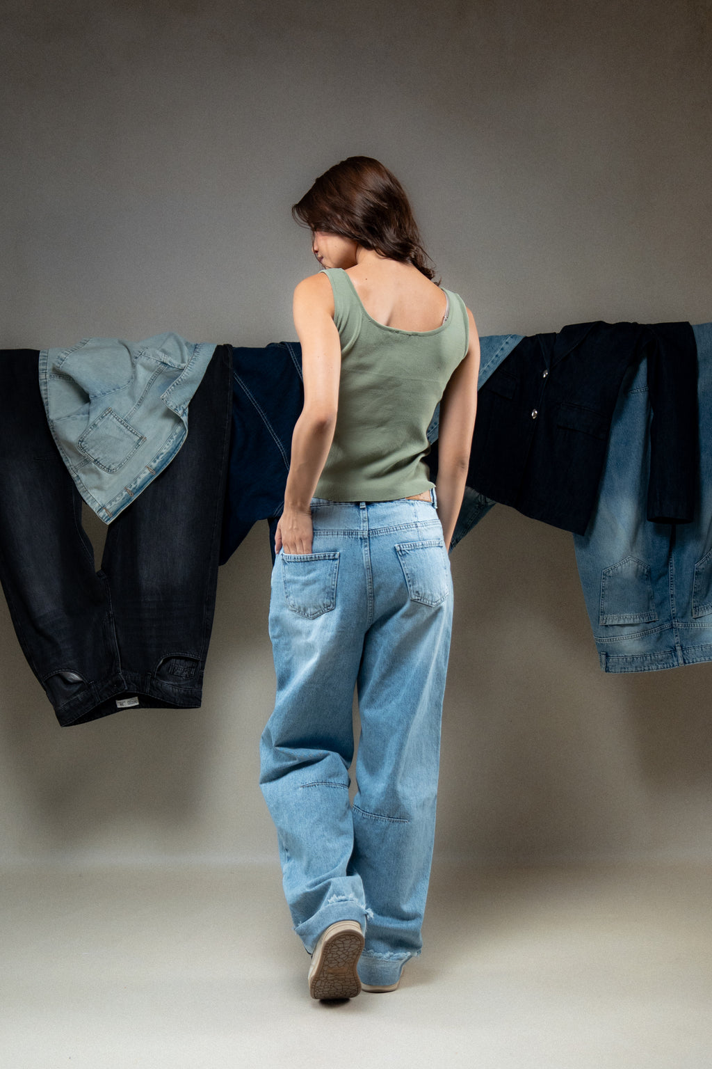 High-Waisted Straight-Leg Jeans