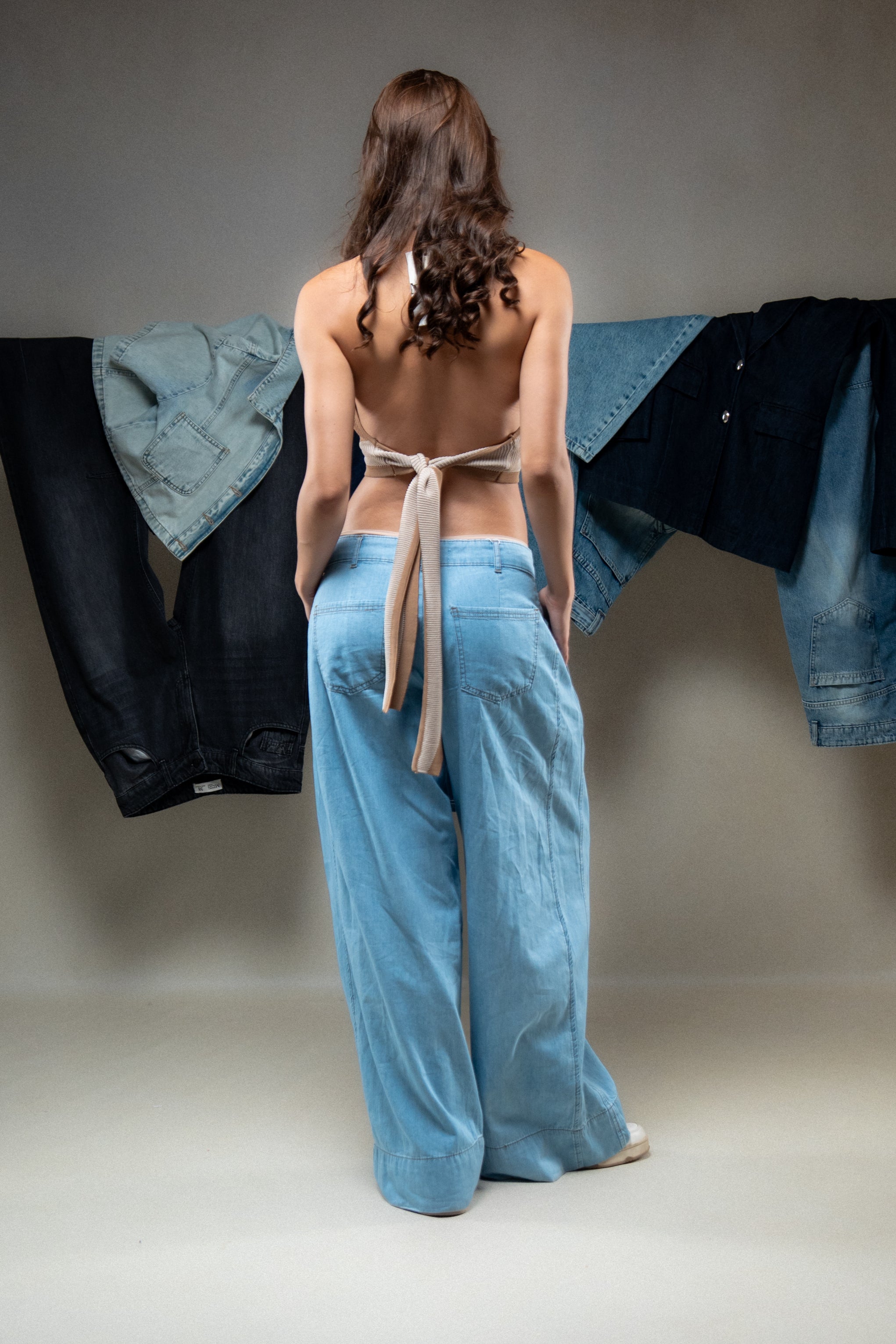 High-Waisted Wide-Leg Casual Pants