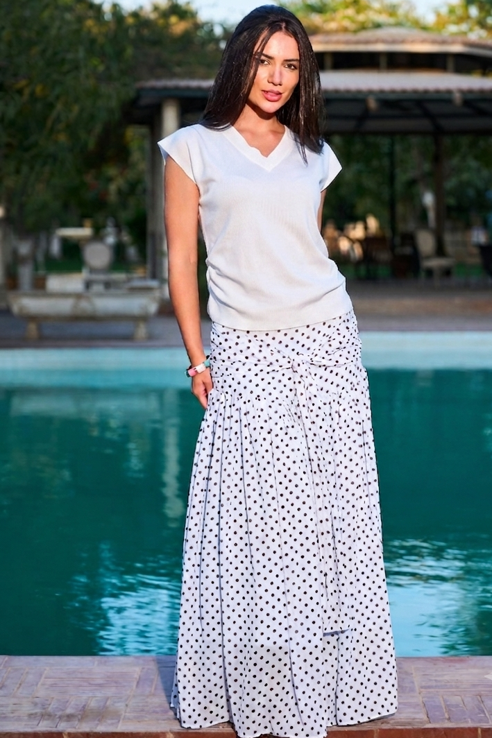 Flared Dot Skirt