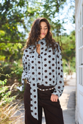 The Retro Dot Scarf Blouse